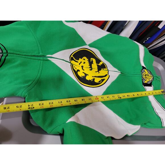 Mighty Morphin Power Rangers Costume Hoodie Full Zip Mens Small Green - Picture 7 of 7